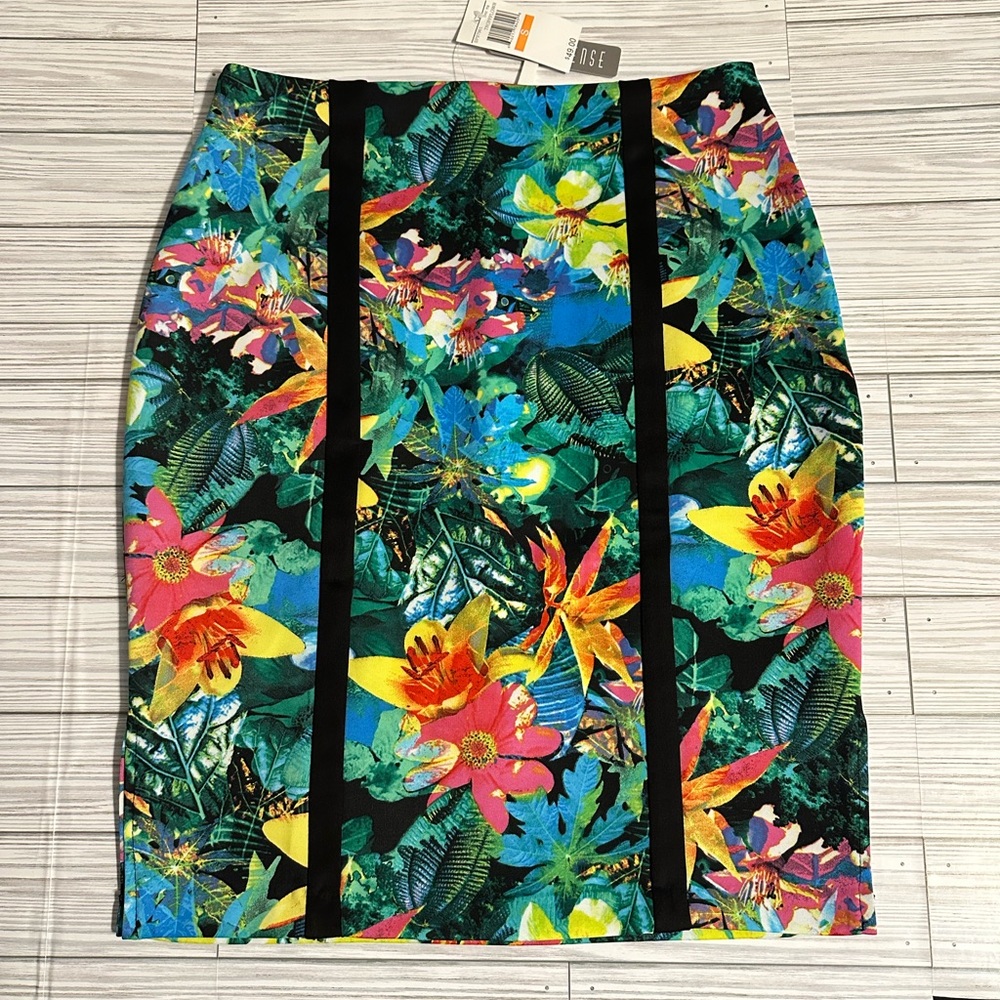 Spense Pink and Orange Pencil Skirt Resort Wear